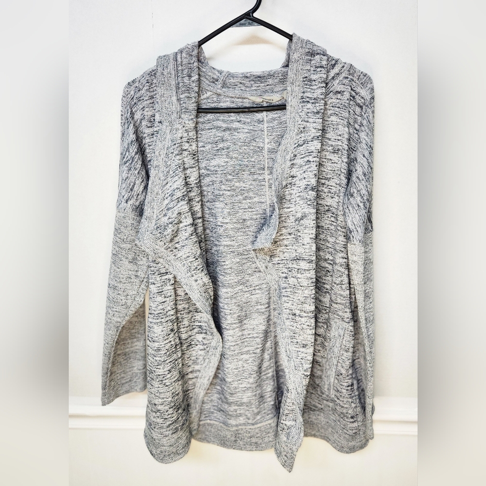 Athleta Women's Blissfull Wrap Cardigan Hooded Athleisure Gray Size Large 0161